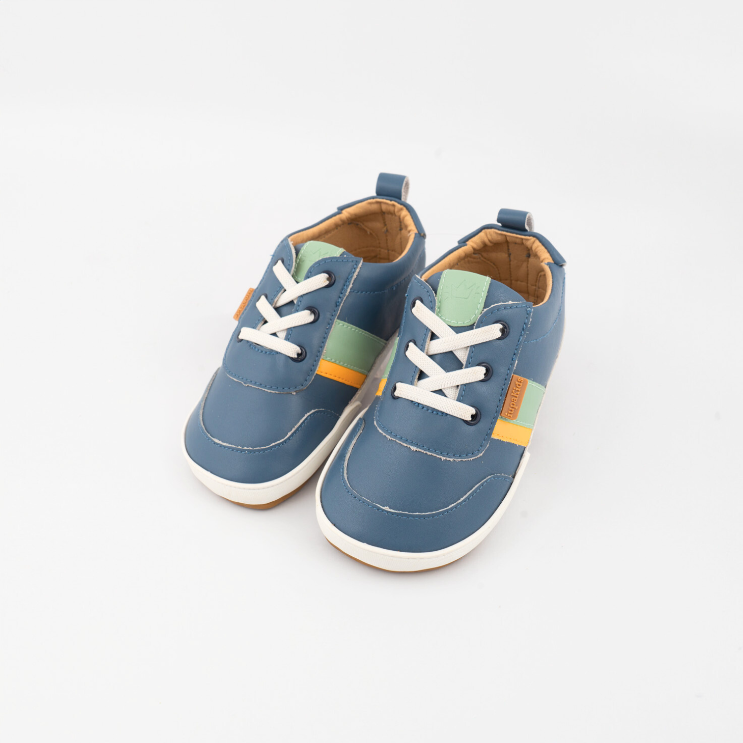 Zapatillas Queens Retro Vegana  🌱  Azul / Mostaza